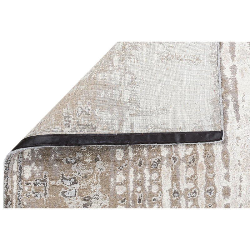 Handmade Silk and Wool Area Rug, Rectangle 5' x 8'