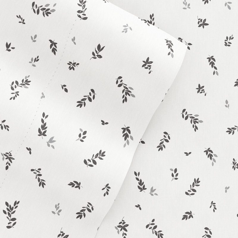 Twin Light Blue Floral Microfiber Deep Pocket Sheet Set