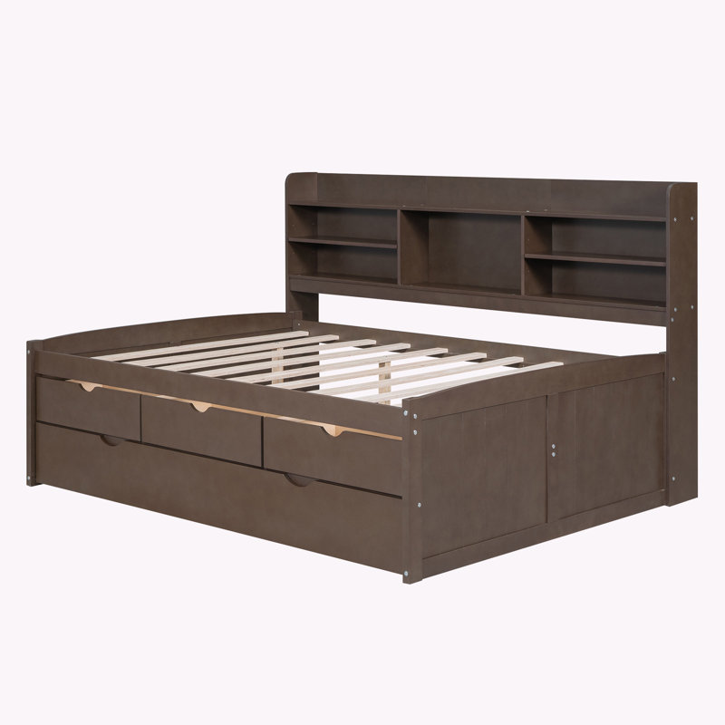 Irmo Bookcase Storage Bed, Brown