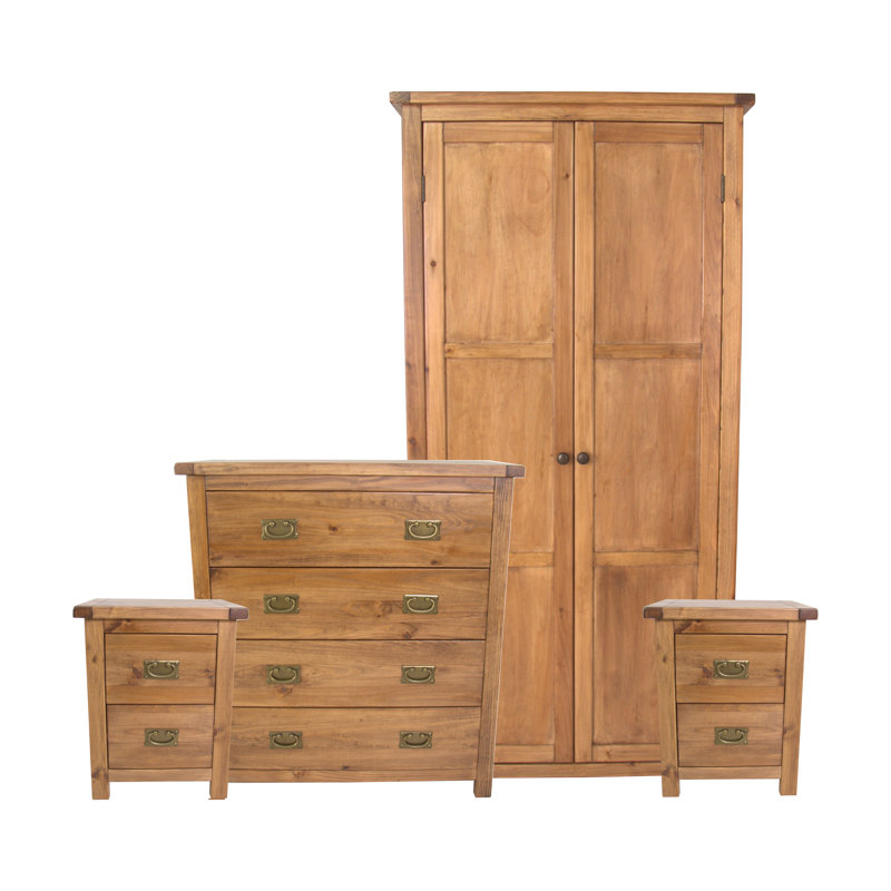 Bynum Piece Bedroom Set, 4 Pieces: 2 Nightstand,Chest,Wardrobe