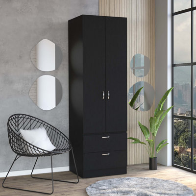 Armoire-penderie 76 po avec 2 tiroirs