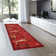 Bordered Colorblock Red Area Rug