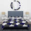 Bleu et blanc Ikat Ogee - Ensemble de housse de couette abstrait - Microfibre de polyester-244134992