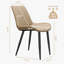 Chaises de salle à manger confortables kaki, cuir pu, motif à vagues, ensemble de 2