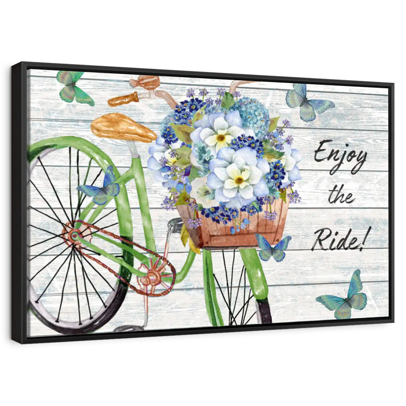 Inspirations de bicyclette III, Cadre flottant noir, 40 po x 27 po