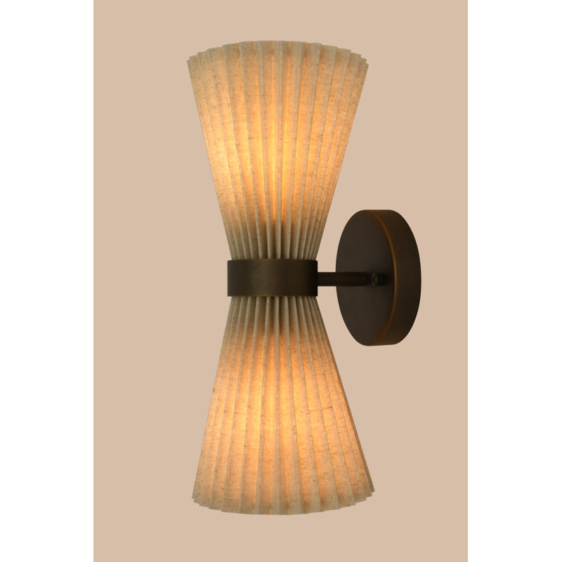 Amore 2 - Light Armed Sconce, Natural, Bronze, 14.57" H x 6.1" W x 6.1" D
