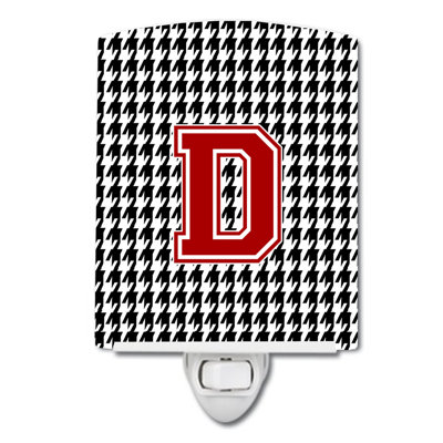 Éclairage de nuit en céramique monogramme houndstooth