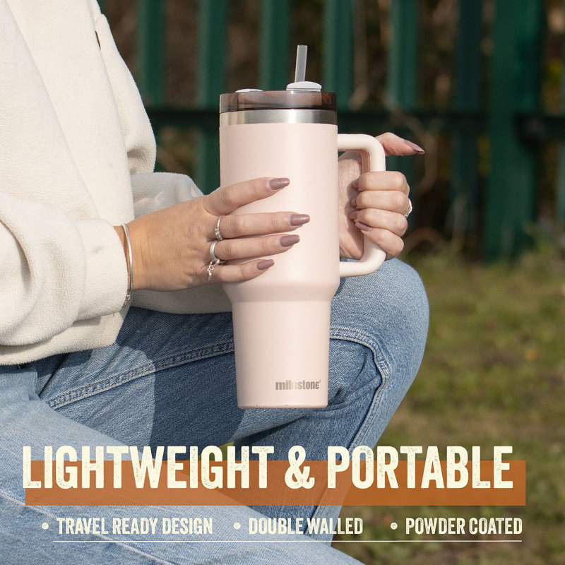 Milestone 1200ml Double Wall Insulated Stainless Steel, Pink