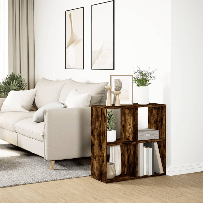 69.5cm H x 69.5cm W Bookcase, Smoked oak