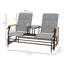Banc de balançoire de patio avec sièges en filet et structure imperméable - siège d'extérieur gris