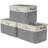 Sorbus Quote Fabric Cubby Organizer with Handles 3 Pack