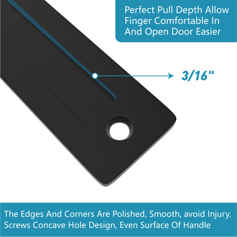 Matte Black 12" Sliding Barn Door Handle Set