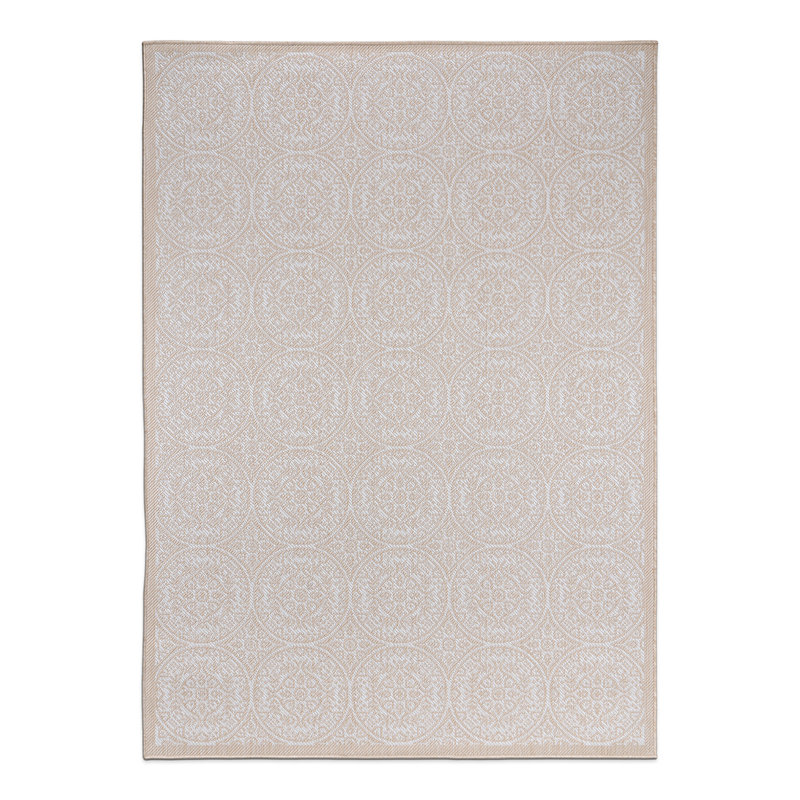 Monney Geometric Beige/Cream, Indoor & Outdoor Area Rug, Rectangle 5' x 7'