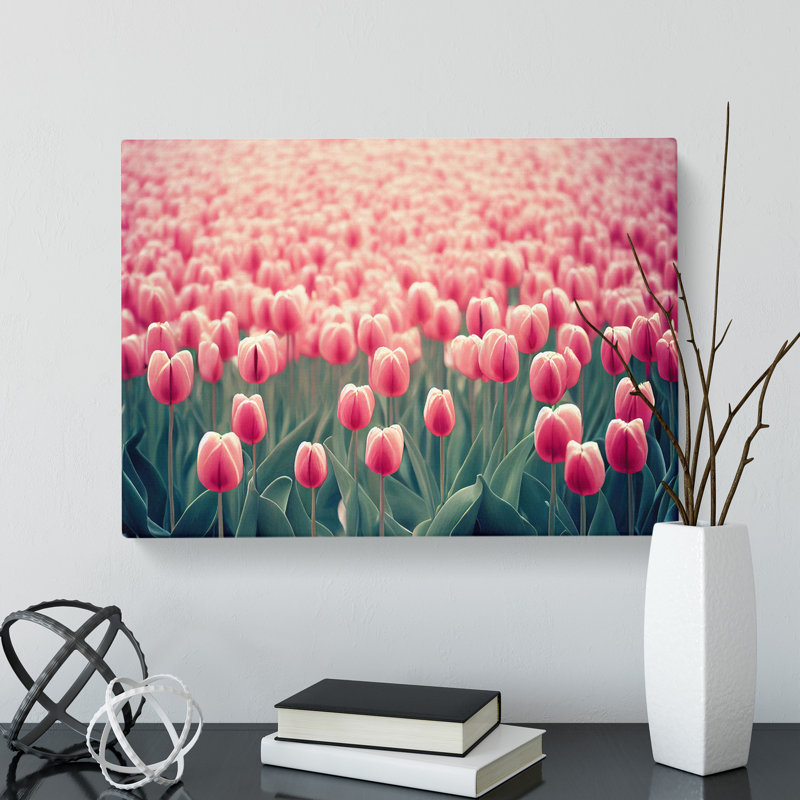 Brilliant Tulip Flowers - Wrapped Canvas, 50cm H x 76cm W x 3cm D