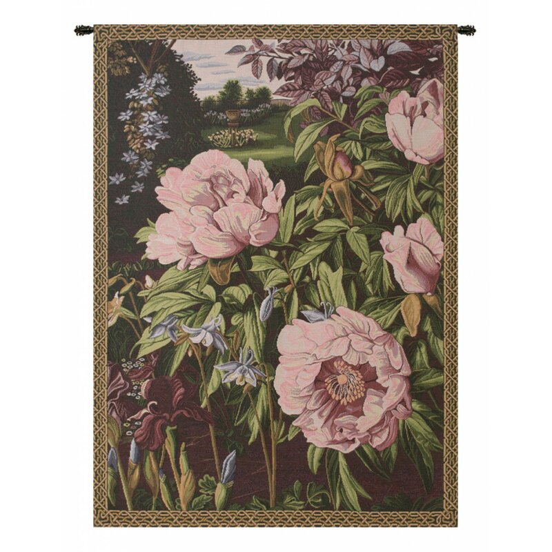 Pastel flower wall tapestry - Loom Woven Wall Hanging
