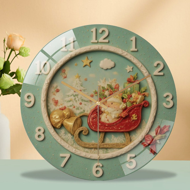 Horloge murale 12 po avec horloge murale de Noël