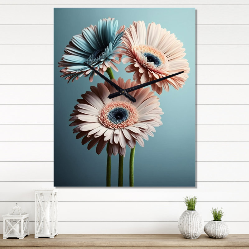 Horloge murale Gerbera, H 28 po x l 12 po x P 1 po