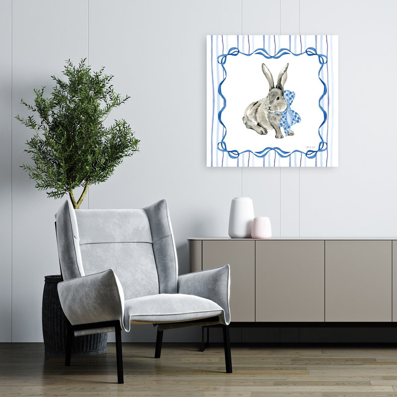 Impression d'art mural abstrait Bluebonnet Bunnies, 32" H x 32" W