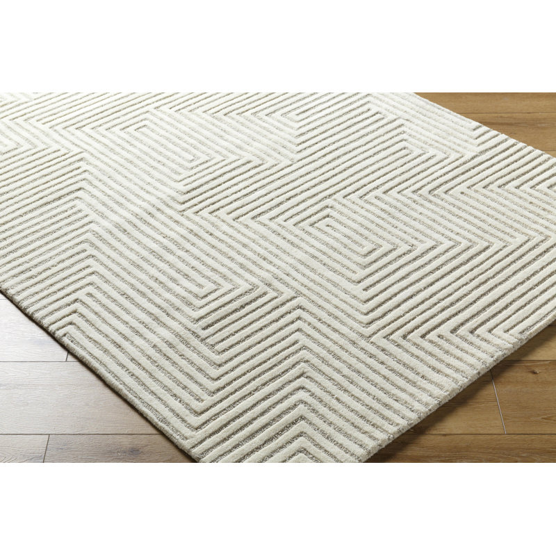 Tapis fait à la main Caelub Brook, Rectangle 5 pi x 7 pi 6 po
