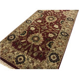Hand-Knotted High-Quality Red and Gold Runner