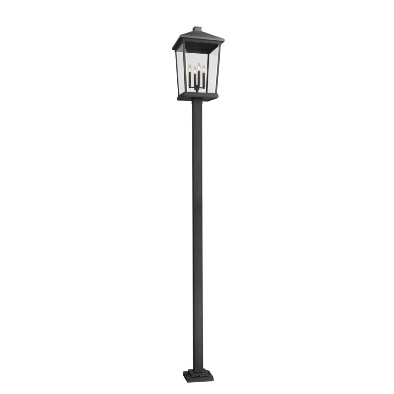 Lampadaire noir câblé à 4 lumières H 124,5 po Starkey (double)