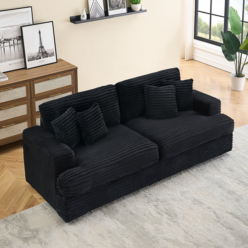 Canapé élégant avec 4 coussins assortis, canapé 3 places, canapé confortable