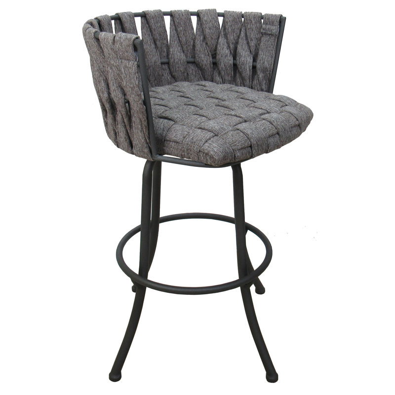 Comptoir, bar et tabouret très grand Leavittsburg, Tabouret de comptoir (siège d'une hauteur de 26 p, Noir, Gris