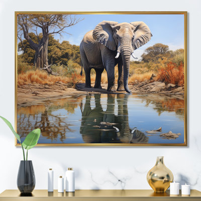 Elephant Reflection, reproduction d'art sur toile
