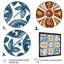 Carreaux de la Méditerranée en bleu rétro V, reproduction sur toile-1404867373-1404867369