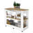 2-Drawer 2-Shelf Kitchen Island White And Light Oak