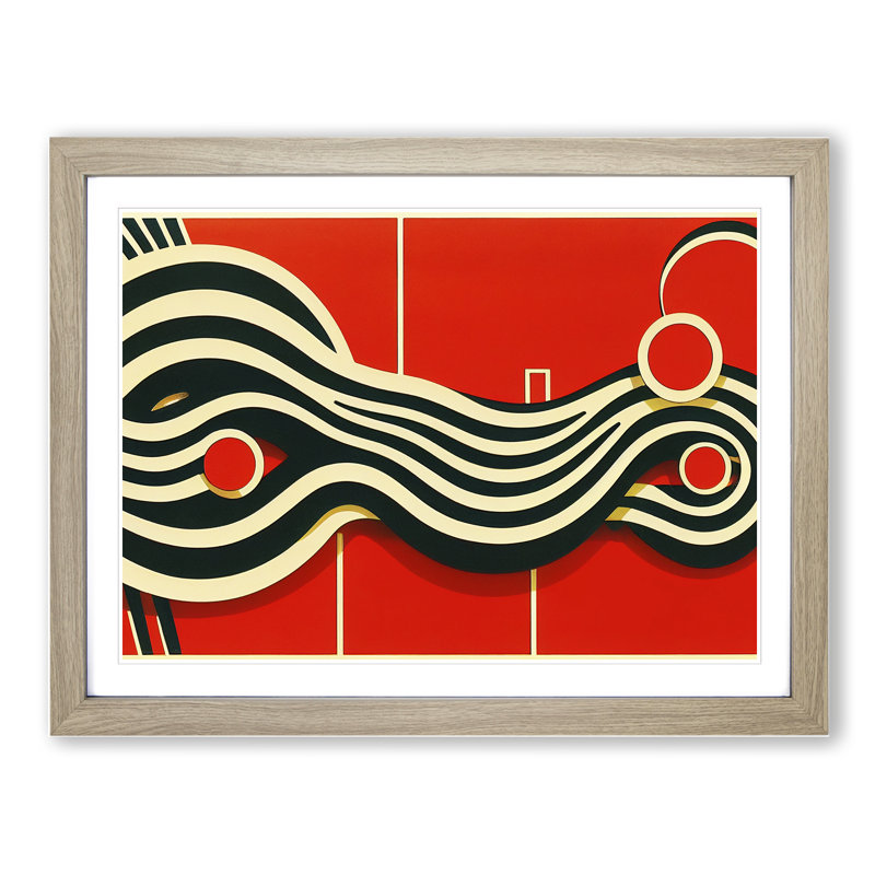 Intoxicating Modern Abstract - Framed Print, 34cm H x 46cm W x 2cm D, Oak