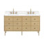 Meuble-lavabo à double cuve 60 po Serena en chêne blanc avec plateau Serena-117807401-117807402
