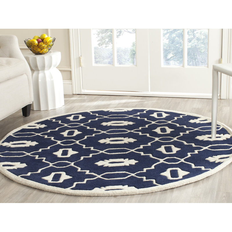 Tapis en laine touffeté à la main Carolene, Rond 5 pi