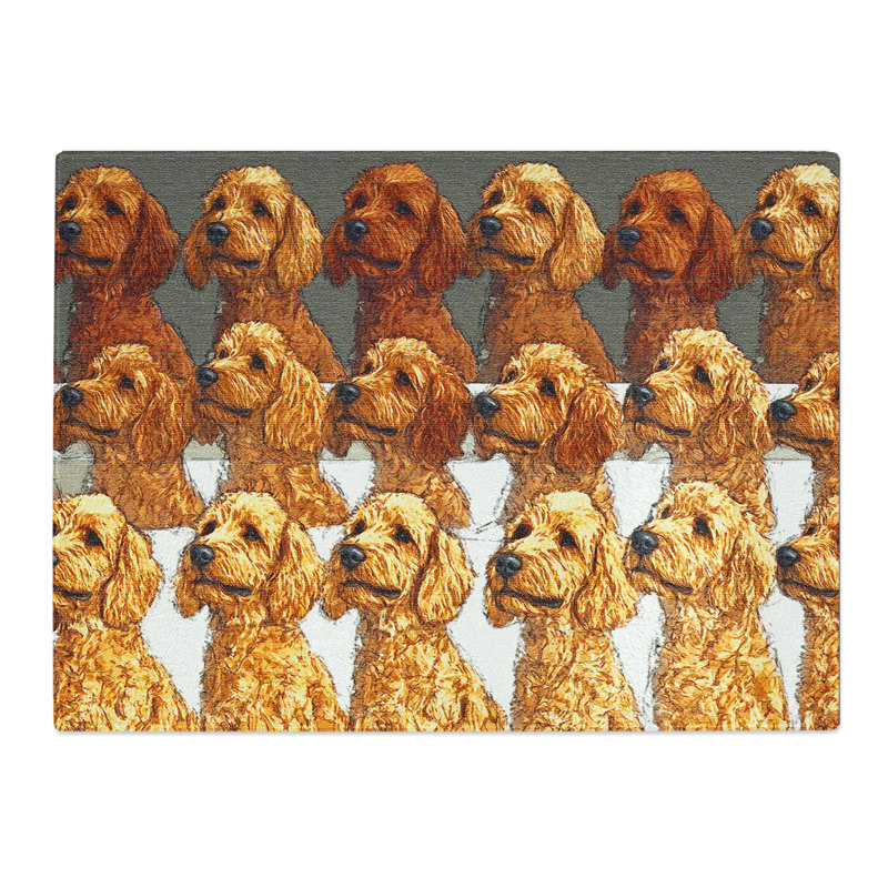 Labradoodle Pattern Vol.1  Glass Chopping Board