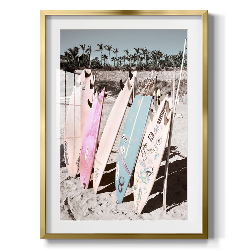 " It's Game On I ", Gold Framed Paper, White