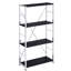 Bibliothèque rectangulaire noire et chrome 4Tier-1487215340
