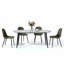 Ensemble de salle à manger extensible 5 pièces avec table en panneau de fibres à densité moyenne et 4 chaises rembourrées en faux suède-133655657
