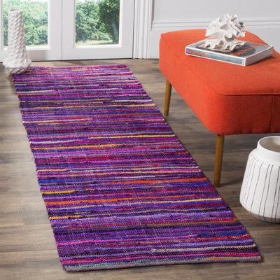 Fales Rag Rug Hand Woven Cotton Striped Rug