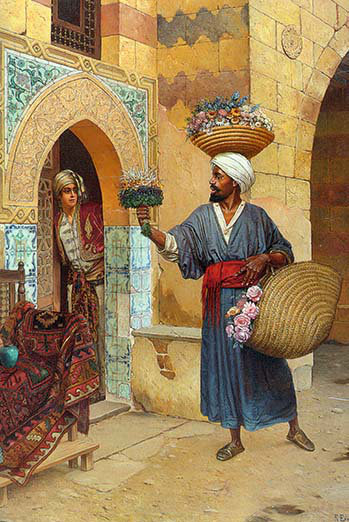 « the fleur merchant », reproduction d’art, H 66 po x l 44 po x P 1,5 po