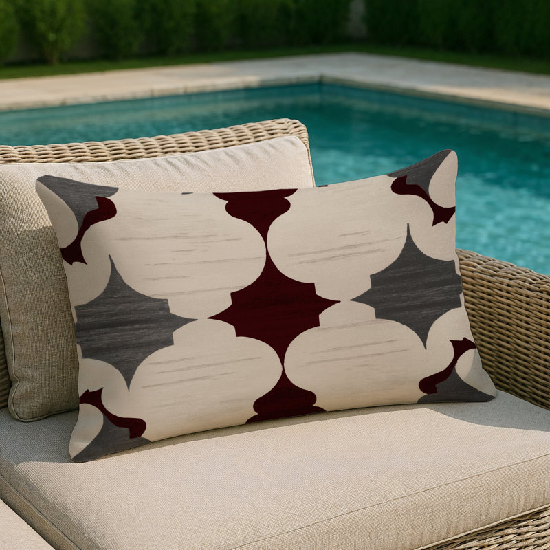 Angular Elegance Indoor And Outdoor Throw Pillow, Rectangle 14"H x 20"W