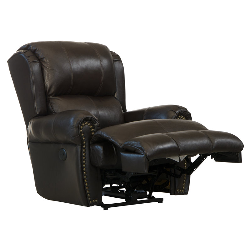 Fauteuil inclinable en cuir italien Woodville, Électrique, Similicuir brun