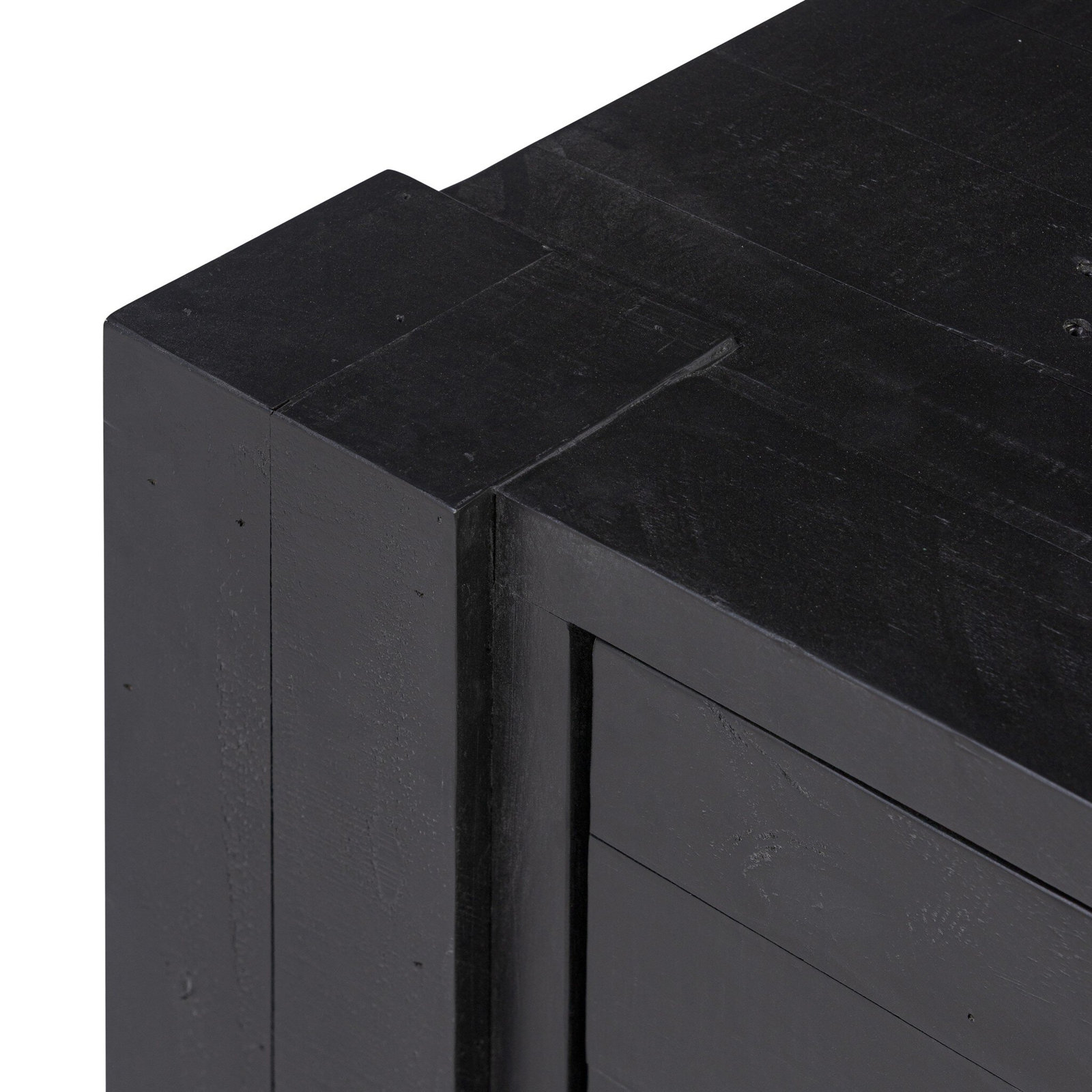 Finnian Nightstand-Light Blonde Pine, Aged Black Pine