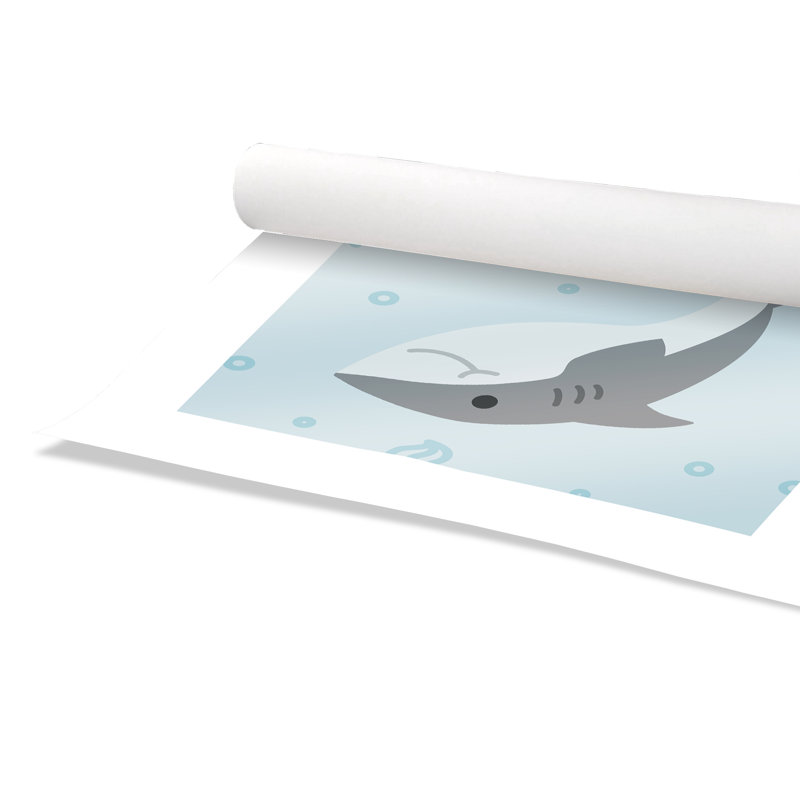 «Happy Shark», impression sur papier, H 16 po x l 16 po x P 1 po, Papier
