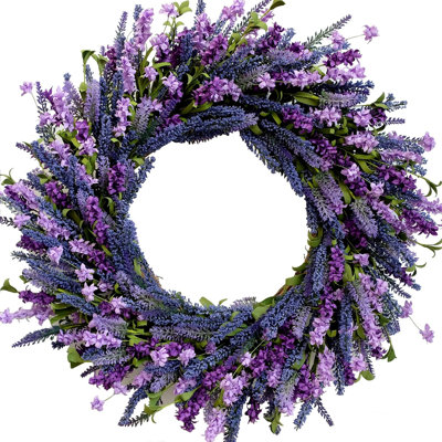 24 Inch Purple Lavender Flower Wreath