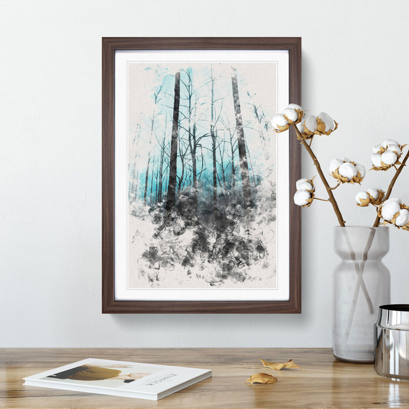Misty Forest - Picture Frame Painting Print, Walnut Framed, 63cm H x 45cm W x 2cm D