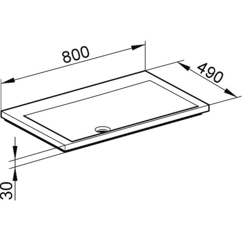 Keuco White Cast Mineral Rectangular Sink, 65 x 3 x 49 mm