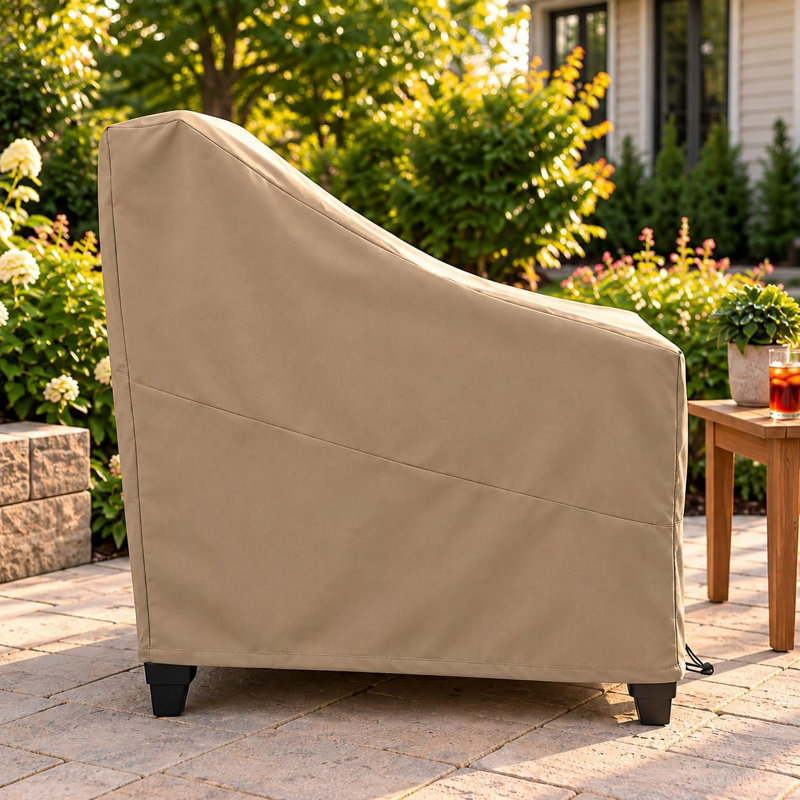 Housse pour canapé de patio large Goodman - PVC résistant à l'eau et aux intempéries, Brun