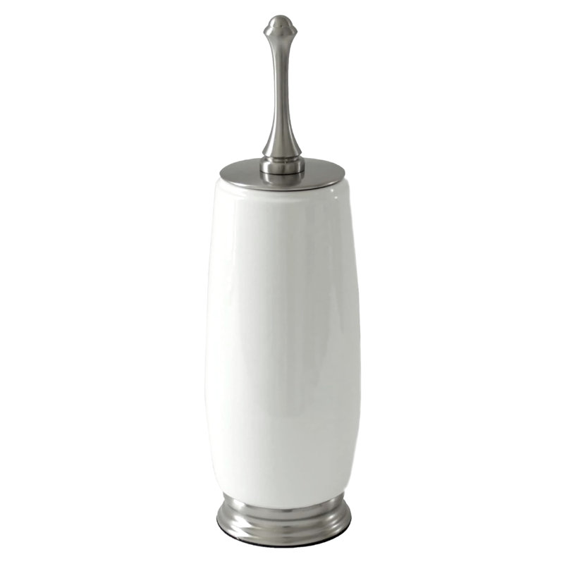  Ensemble de brosse de toilette en céramique blanche de 15 po de hauteur avec support 
