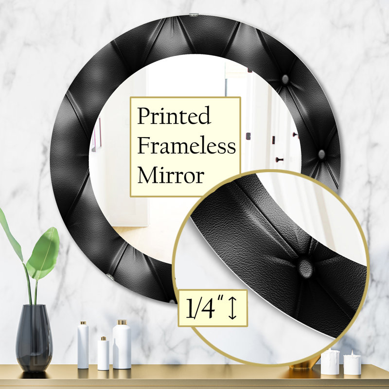 Miroir mural en cuir IV, H 31,5 po x l po