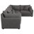 Black 5-Piece Modular Sectional Sofa
